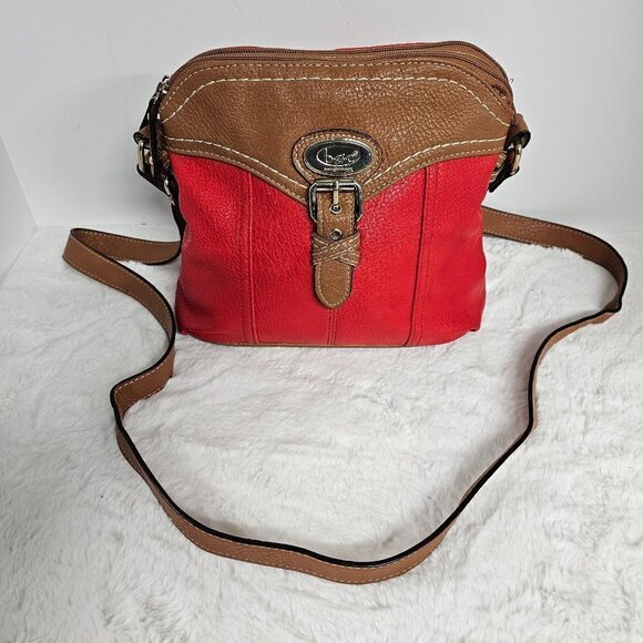B.O.C. Red Faux Leather Crossbody Bag - Picture 1 of 15